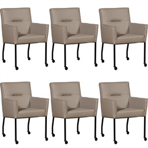 ShopX Leren eetkamerstoel lucky, bruin leer, bruine keukenstoelen