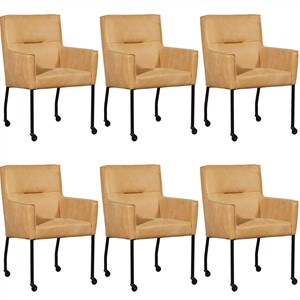 ShopX Leren eetkamerstoel lucky, bruin leer, bruine keukenstoelen