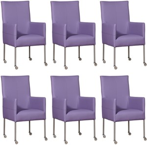 ShopX Leren eetkamerstoel spark, paars leer, paarse keukenstoelen