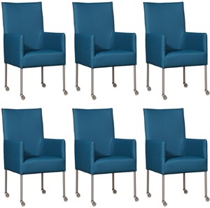 ShopX Leren eetkamerstoel spark, turquoise leer, turquoise keukenstoelen