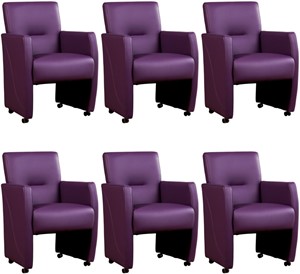 ShopX Leren eetkamerfauteuil pleasure, paars leer, paarse keukenstoelen