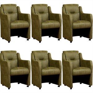 ShopX Leren eetkamerfauteuil mass, groen leer, groene keukenstoelen