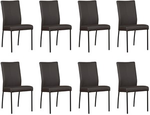 ShopX Leren eetkamerstoel comfort, bruin leer, bruine keukenstoelen
