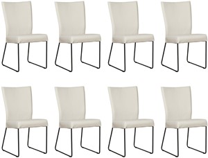 ShopX Leren eetkamerstoel mate, crème leer, crème keukenstoelen