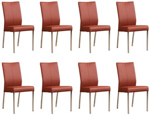 ShopX Leren eetkamerstoel comfort, bruin leer, bruine keukenstoelen
