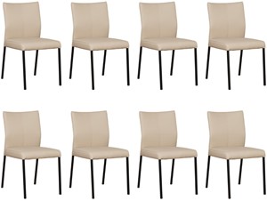 ShopX Leren eetkamerstoel basic, bruin leer, bruine keukenstoelen