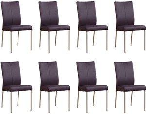 ShopX Leren eetkamerstoel comfort, paars leer, paarse keukenstoelen
