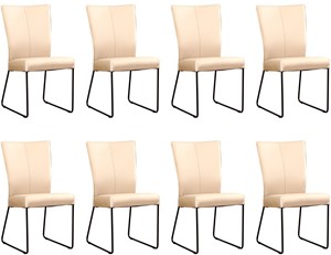 ShopX Leren eetkamerstoel mate, bruin leer, bruine keukenstoelen