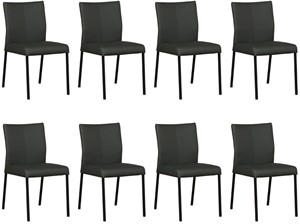 ShopX Leren eetkamerstoel basic, groen leer, groene keukenstoelen