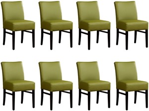 ShopX Leren eetkamerstoel hold, groen leer, groene keukenstoelen
