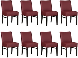 ShopX Leren eetkamerstoel hold, rood leer, rode keukenstoelen