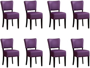 ShopX Leren eetkamerstoel rest, paars leer, paarse keukenstoelen