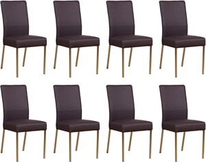 ShopX Leren eetkamerstoel real, paars leer, paarse keukenstoelen
