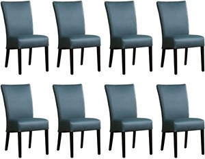 ShopX Leren eetkamerstoel just, blauw leer, blauwe keukenstoelen