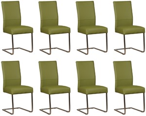 ShopX Leren eetkamerstoel remix, groen leer, groene keukenstoelen