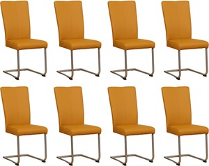 ShopX Leren eetkamerstoel dry, geel leer, gele keukenstoelen