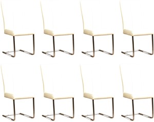 ShopX Leren eetkamerstoel dare, wit leer, witte keukenstoelen