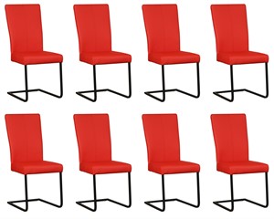ShopX Leren eetkamerstoel dare, rood leer, rode keukenstoelen
