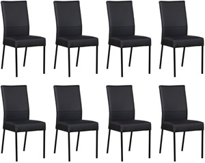 ShopX Leren eetkamerstoel real, blauw leer, blauwe keukenstoelen