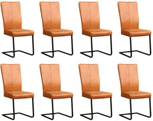 ShopX Leren eetkamerstoel dare, bruin leer, bruine keukenstoelen