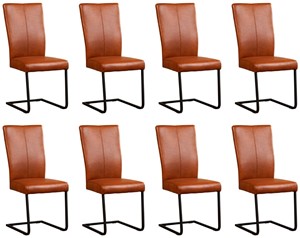 ShopX Leren eetkamerstoel dare, bruin leer, bruine keukenstoelen