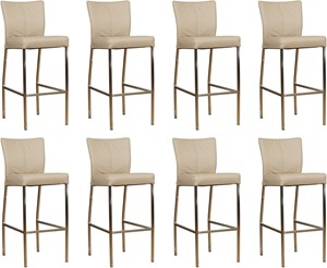 ShopX Leren barstoel revolt hoog, bruin leer, bruine barkruk