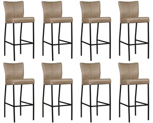 ShopX Leren barstoel revolt hoog, bruin leer, bruine barkruk