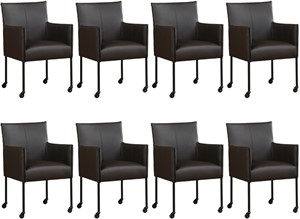 ShopX Leren eetkamerstoel more, bruin leer, bruine keukenstoelen