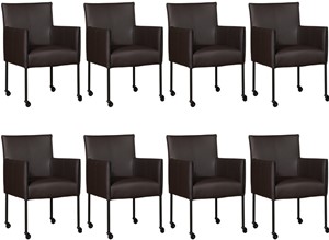 ShopX Leren eetkamerstoel desire, bruin leer, bruine keukenstoelen