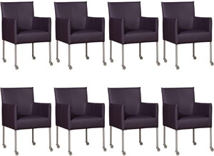 ShopX Leren eetkamerstoel desire, paars leer, paarse keukenstoelen
