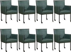 ShopX Leren eetkamerstoel more, groen leer, groene keukenstoelen