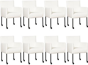 ShopX Leren eetkamerstoel desire, wit leer, witte keukenstoelen