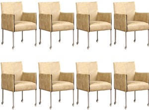 ShopX Leren eetkamerstoel more, bruin leer, bruine keukenstoelen