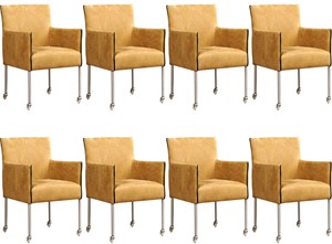 ShopX Leren eetkamerstoel more, bruin leer, bruine keukenstoelen