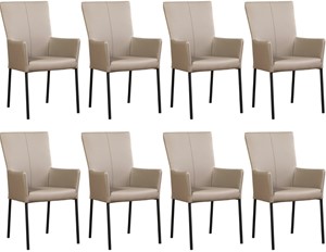 ShopX Leren eetkamerstoel daily met armleuning, bruin leer, bruine keukenstoelen