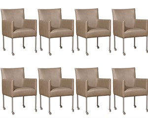 ShopX Leren eetkamerstoel desire, bruin leer, bruine keukenstoelen