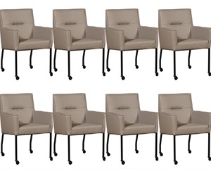 ShopX Leren eetkamerstoel lucky, bruin leer, bruine keukenstoelen