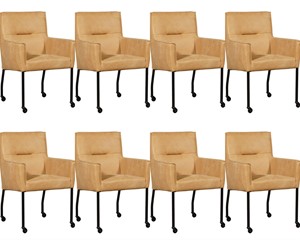 ShopX Leren eetkamerstoel lucky, bruin leer, bruine keukenstoelen