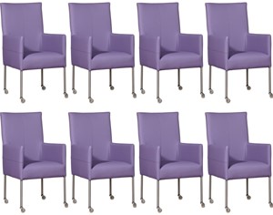 ShopX Leren eetkamerstoel spark, paars leer, paarse keukenstoelen