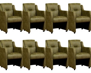 ShopX Leren eetkamerfauteuil mass, groen leer, groene keukenstoelen