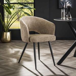 LifestyleFurn Eetkamerstoel Guinevere Bouclé - Zand