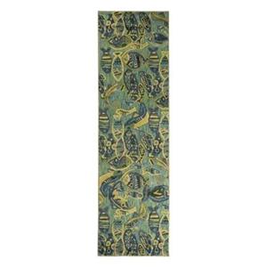 Boho&me Balkonkleed visjes - Verano blauw|groen - 66x230 cm