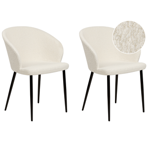 BELIANI Eetkamerstoel set van 2 bouclé off-white MASON