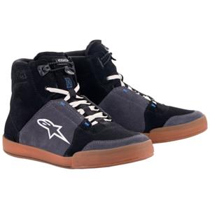 Chrome Shoes, Motorschoenen, Zwart-Asfalt-Gum-Blauw
