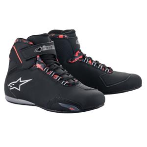 ALPINESTARS Sektor Waterproof Shoe, Motorschoenen, Zwart-Donker Grijs-Rood Fluo