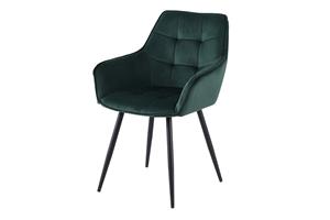 WOONENZO Eetkamerstoel Emparla - velvet - groen