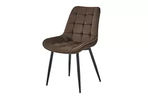 WOONENZO Eetkamerstoel Bloqs - velvet - bruin