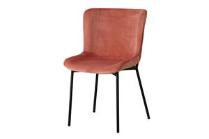 WOONENZO Eetkamerstoel Sittard - velvet - roze