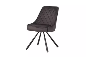 WOONENZO Eetkamerstoel Poly - velvet - antraciet