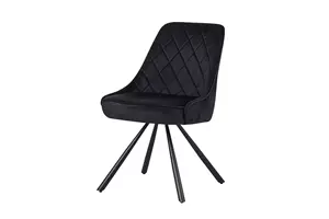 WOONENZO Eetkamerstoel Poly - velvet - blauw